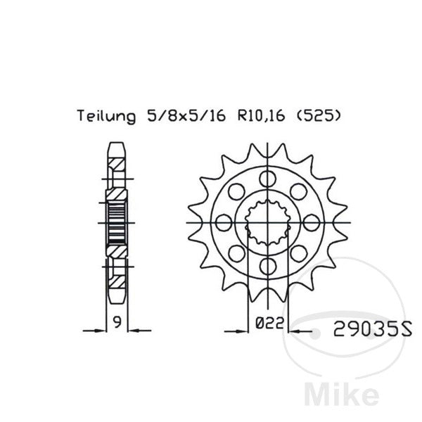 Benelli 752 750 S ABS 18-22 Esjot Front Sprocket 16 Teeth
