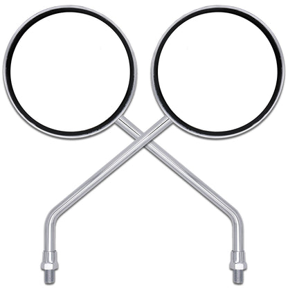 Universal Mirror Set Chrome Round 10mm (Standard Thread) Pair