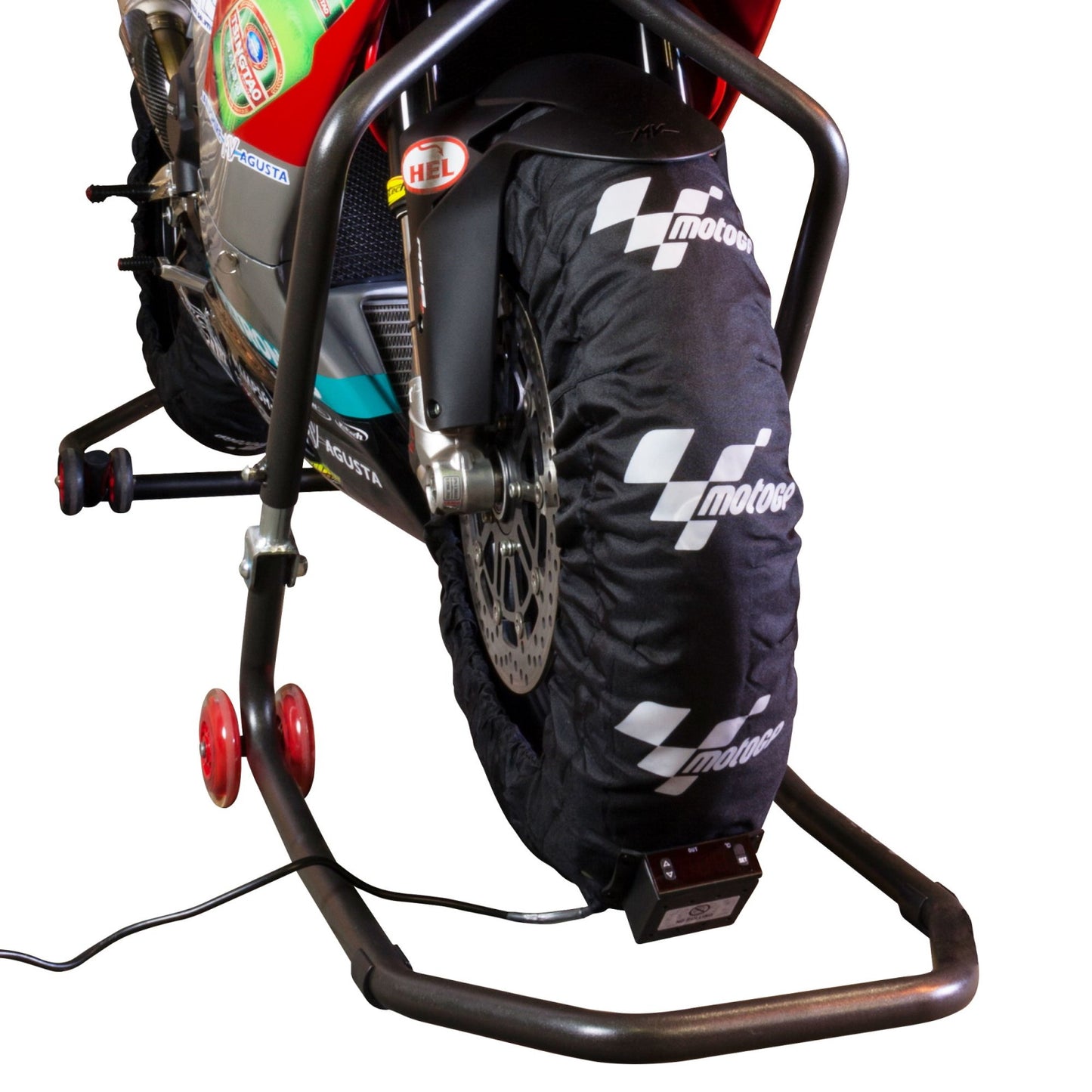 MotoGP Digital Tyre Warmers Set for 120/70-17 Front and 180/55-17 Rear Tyres with EU 2 Pin Plug