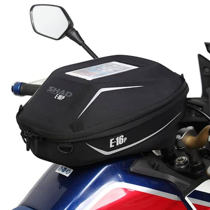 SHAD X0SE16P Pin System Tanklock Expandable Tank Bag Black 11-15L