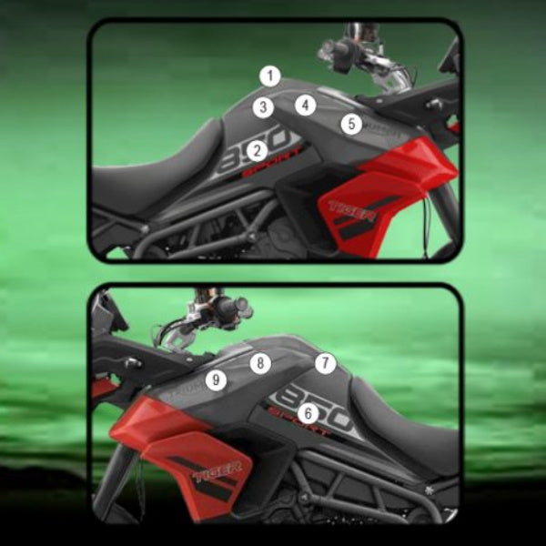 Triumph Tiger 850 Sport 21-23 Eazi-Grip Tank Paint Protection Kit Gloss
