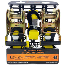 Auto Tightening Compact SuperTieDown 1.5in x 8ft Strap With Flat Snap Hook