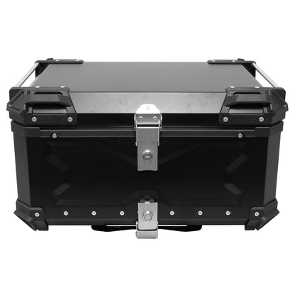 100L Bike-It Aluminium Top Box Black with Mounting Plate