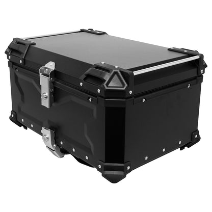 100L Bike-It Aluminium Top Box Black with Mounting Plate