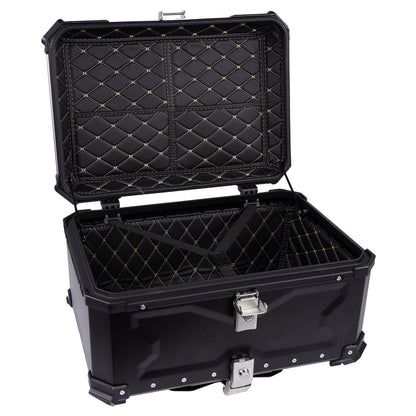 80L Bike-It Aluminium Top Box Black with Mounting Plate