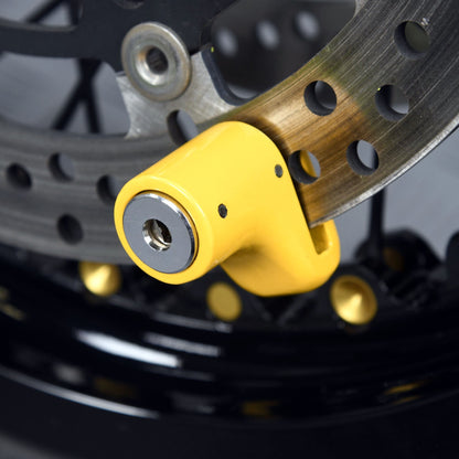Mammoth Micro Yellow Motorcycle & Scooter Brake Disc Lock With 6mm Pin