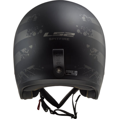 LS2 OF599 Spitfire Black Flag Open Face Helmet