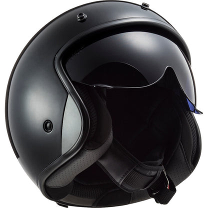 LS2 OF601 Bob Solid Gloss Black Open Face Helmet