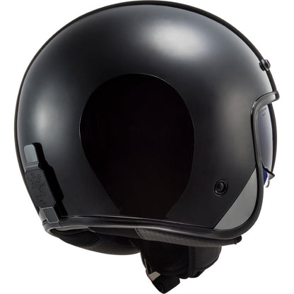 LS2 OF601 Bob Solid Gloss Black Open Face Helmet