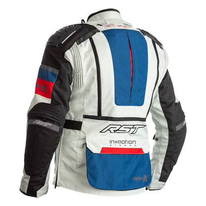 RST Pro Series Adventure-X Airbag CE Men Textile Jacket Ice Blue Red