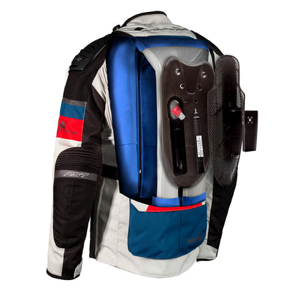 RST Pro Series Adventure-X Airbag CE Men Textile Jacket Ice Blue Red