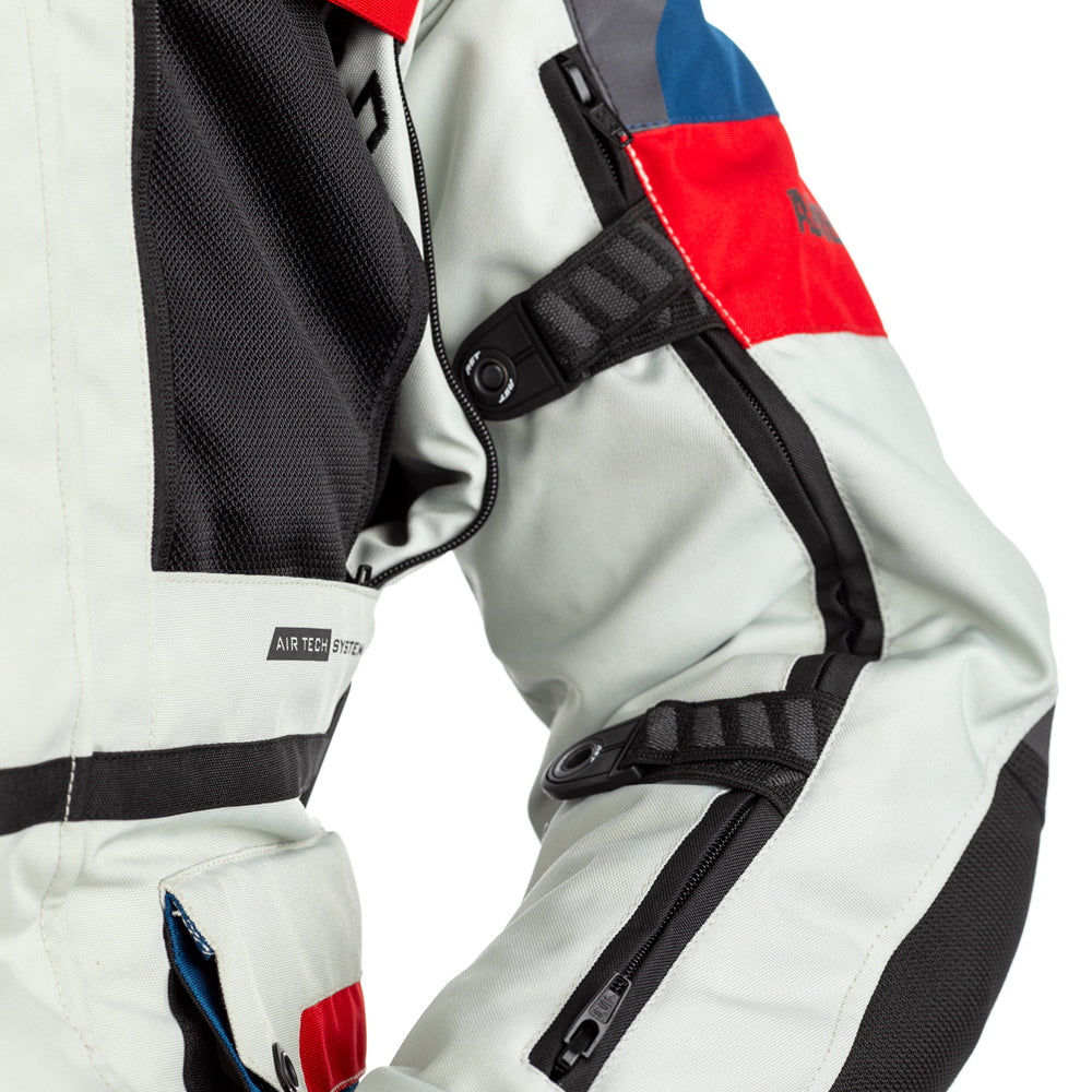 RST Pro Series Adventure-X Airbag CE Men Textile Jacket Ice Blue Red
