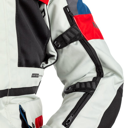 RST Pro Series Adventure-X Airbag CE Men Textile Jacket Ice Blue Red
