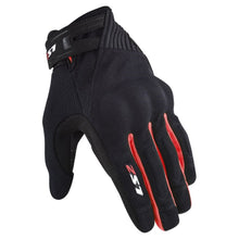 LS2 Dark II Mens Gloves Black Red
