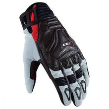 LS2 All Terrain Mens Gloves Black Grey Red
