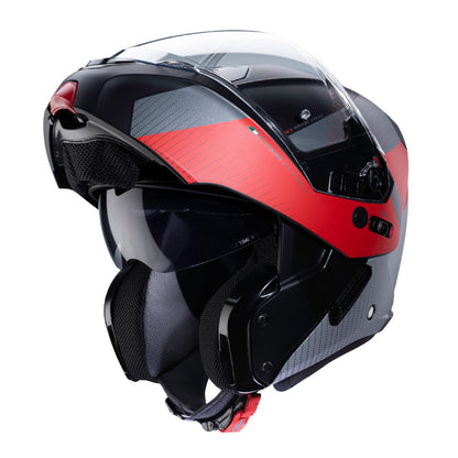 Caberg Horus Scout Matt Black Red Flip Front Helmet