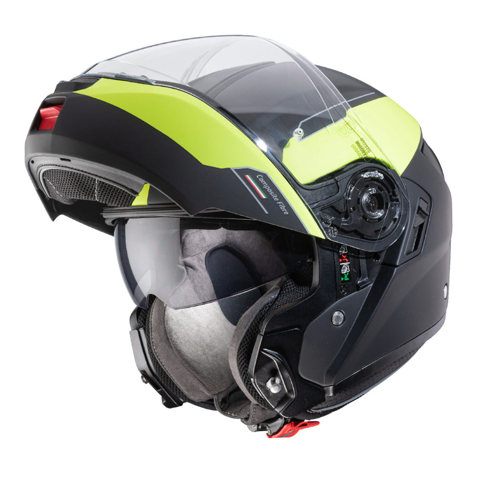 Caberg Levo Prospect Matt Black Yellow Flip Front Helmet