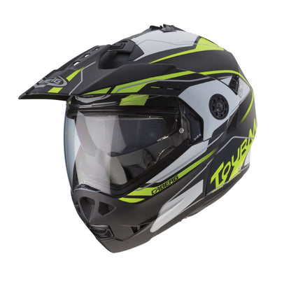 Caberg Tourmax Marathon Matt Black White Yellow Flo Flip Front Helmet