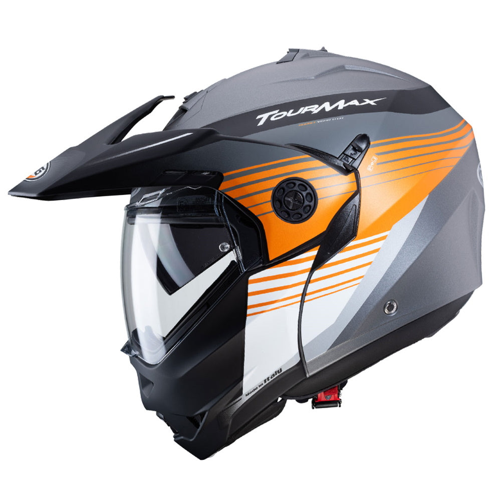 Caberg Tourmax Titan Matt Gun Orange White Flip Front Helmet