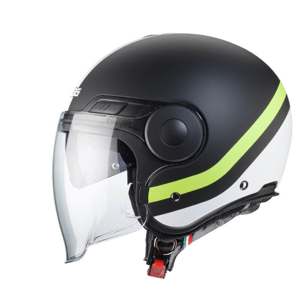 Caberg Uptown Chrono Matt Black Yellow Open Face Helmet