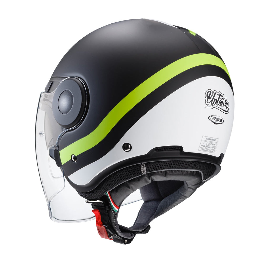 Caberg Uptown Chrono Matt Black Yellow Open Face Helmet