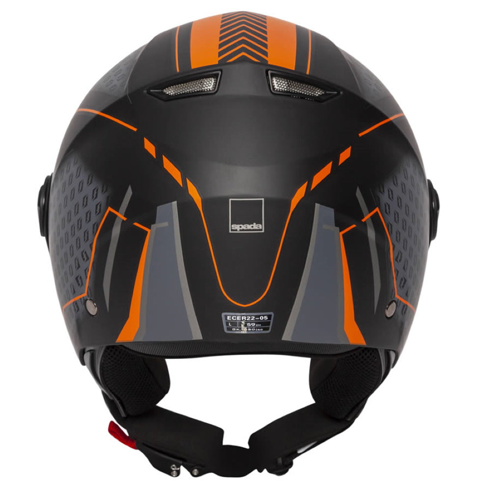 Spada Hellion Arrow Matt Black Orange Open Face Helmet