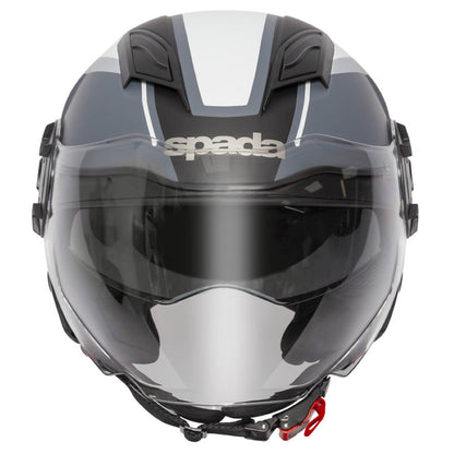 Spada Lycan Strobe Matt Black White Open Face Helmet