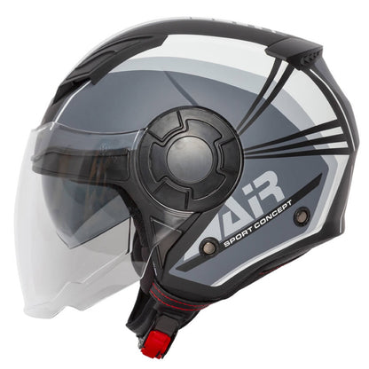 Spada Lycan Strobe Matt Black White Open Face Helmet
