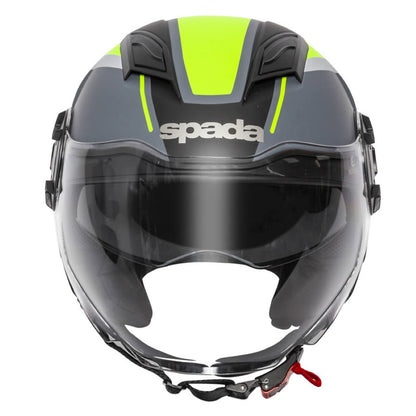 Spada Lycan Strobe Matt Black Yellow Open Face Helmet
