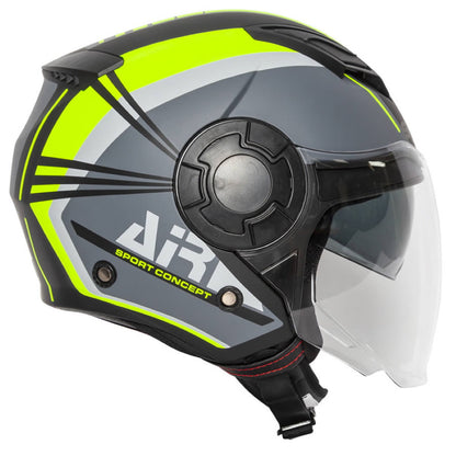 Spada Lycan Strobe Matt Black Yellow Open Face Helmet