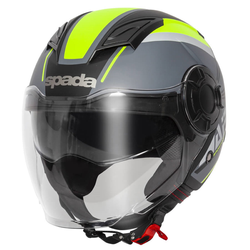 Spada Lycan Strobe Matt Black Yellow Open Face Helmet