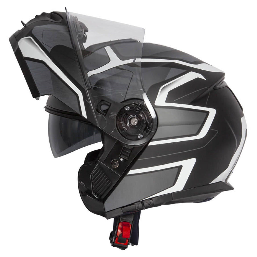 Spada Orion Slate Matt Black White Silver Flip Front Helmet