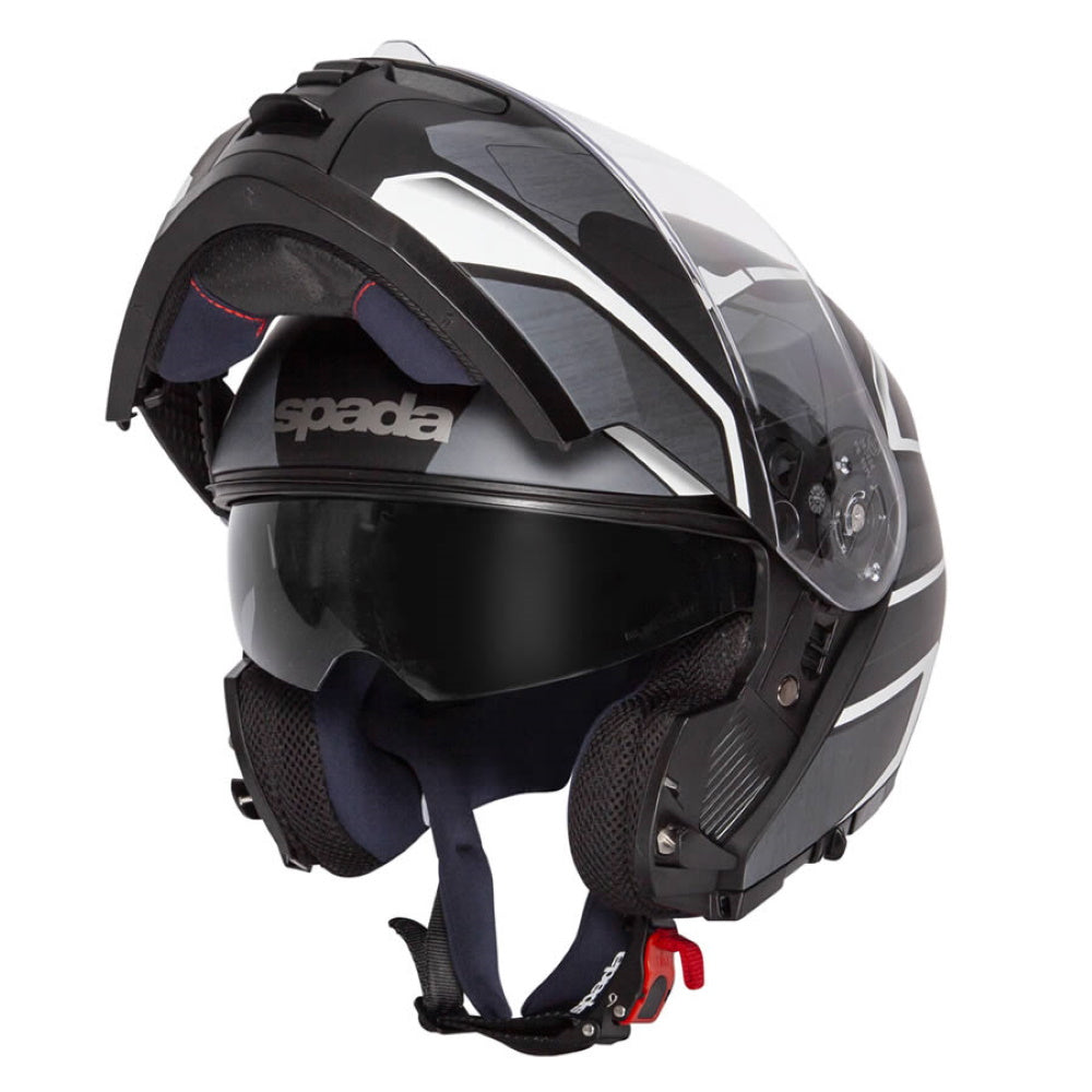 Spada Orion Slate Matt Black White Silver Flip Front Helmet