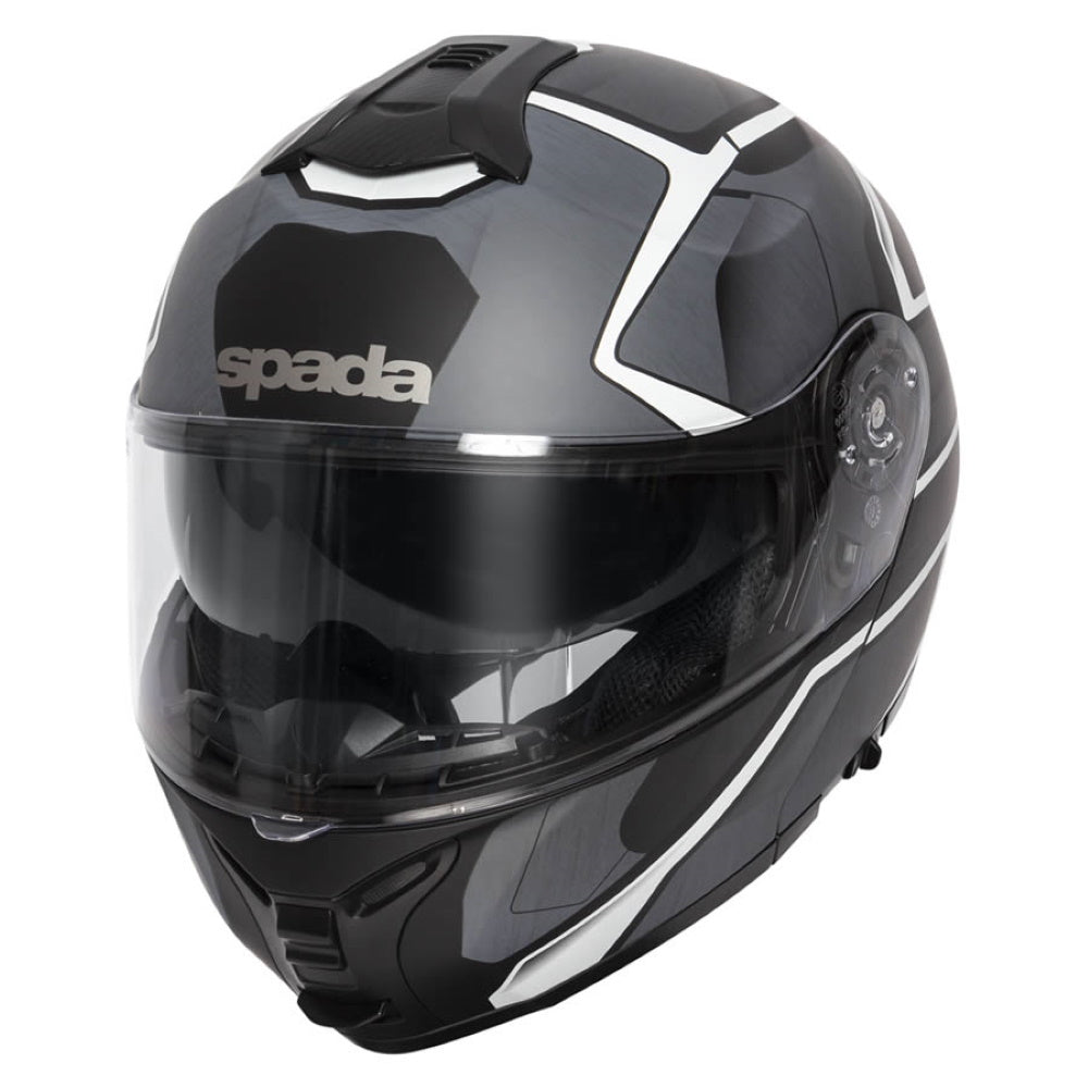 Spada Orion Slate Matt Black White Silver Flip Front Helmet