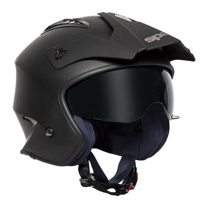 Spada Rock Matt Black Open Face Helmet