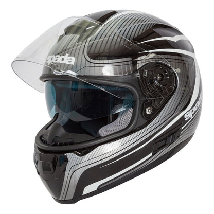 Spada SP16 Monarch Black Silver White Full Face Helmet