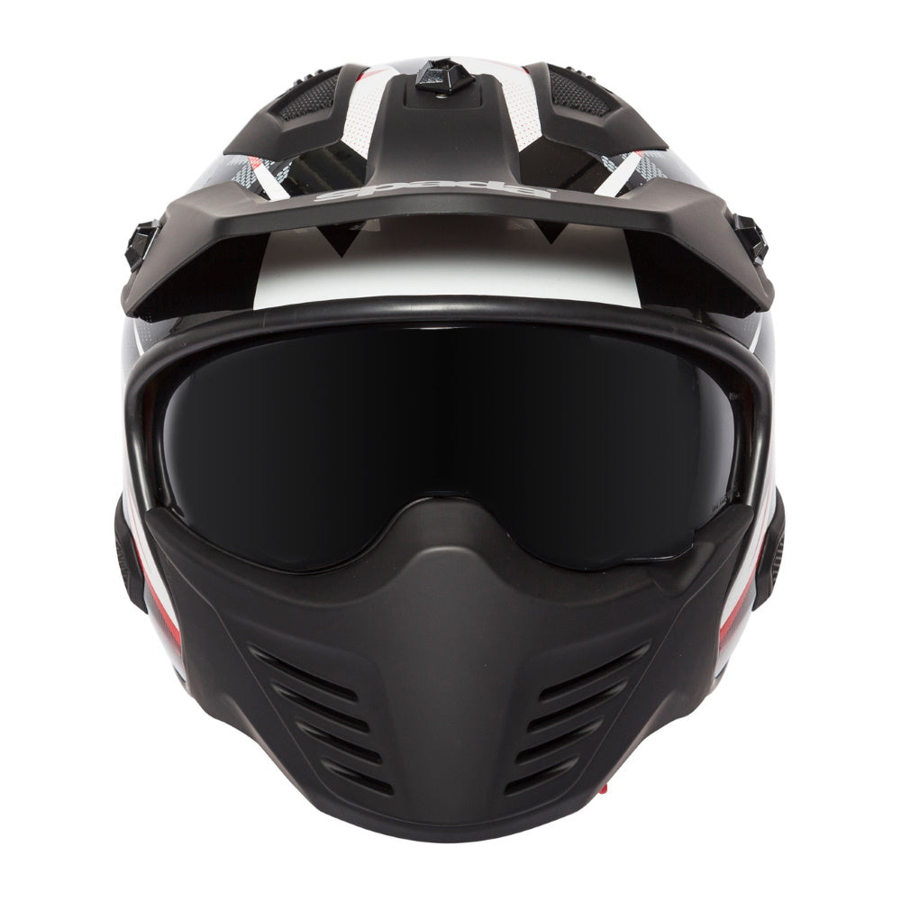 Spada Storm White Red Blue Open Face Helmet