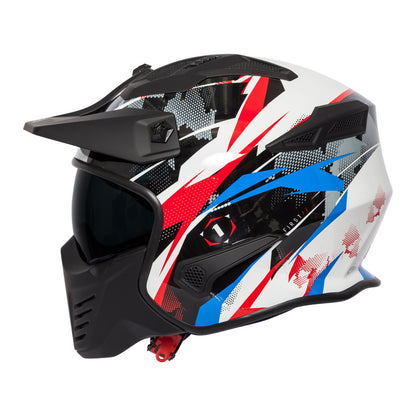 Spada Storm White Red Blue Open Face Helmet