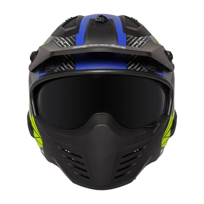 Spada Storm Matt Black Blue Flo Open Face Helmet