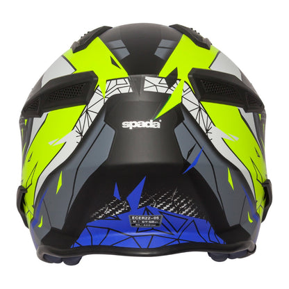 Spada Storm Matt Black Blue Flo Open Face Helmet