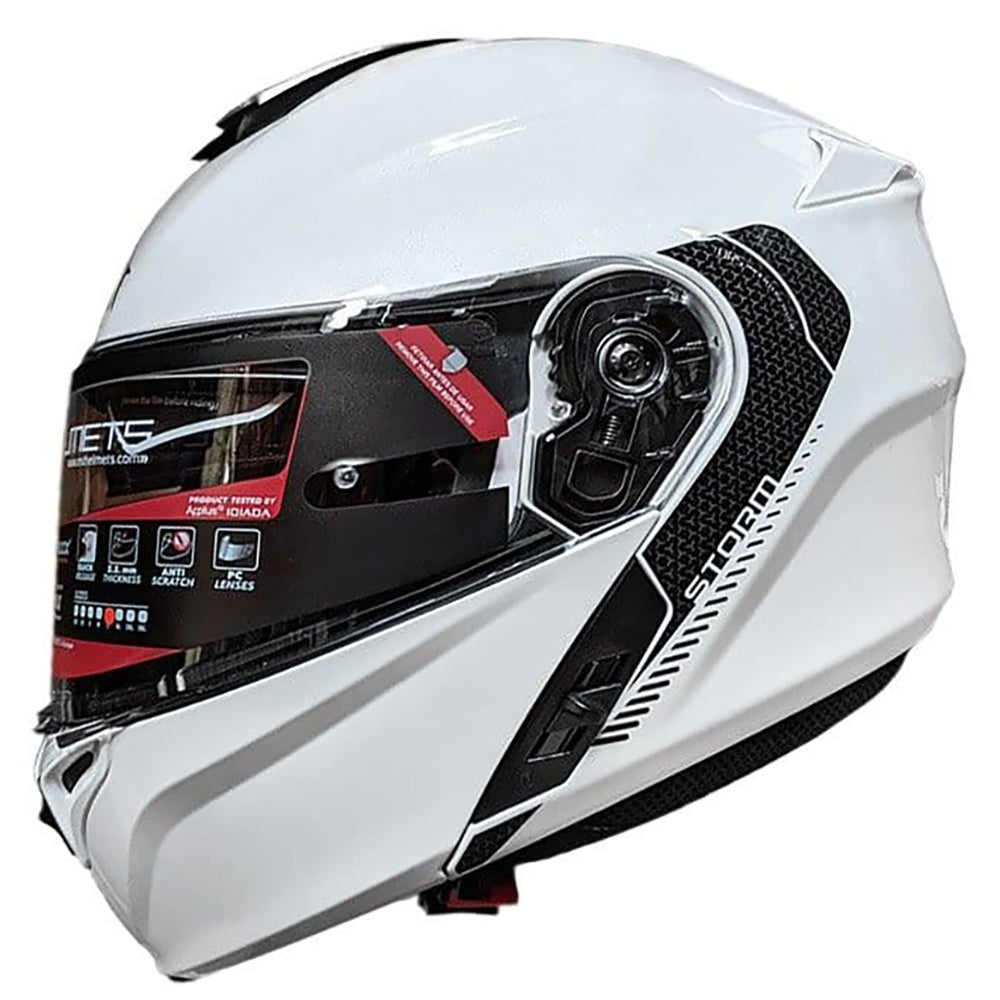 MT Storm Solid Pearl White Flip Front Helmet