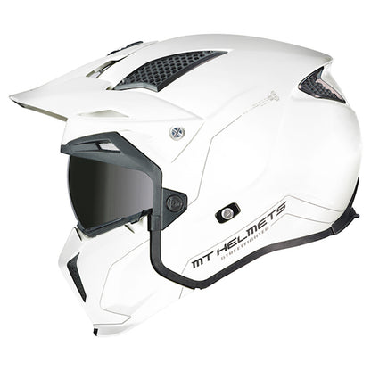 MT Streetfighter Pearl White Urban Open Face Helmet