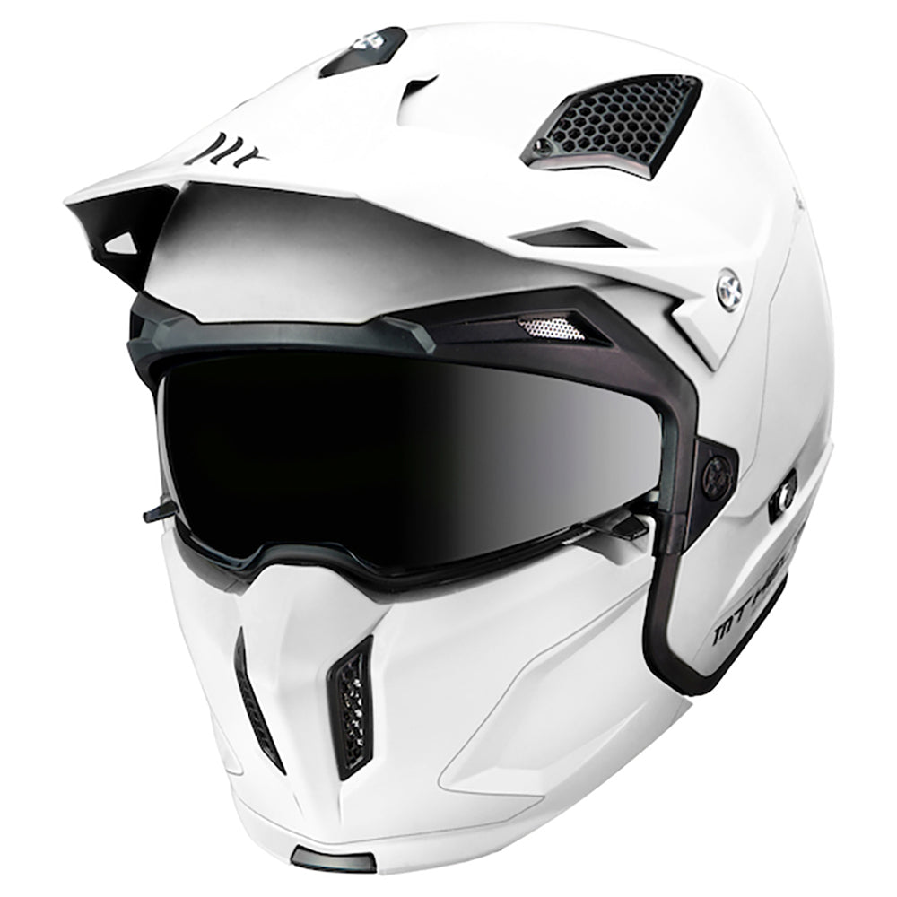 MT Streetfighter Pearl White Urban Open Face Helmet