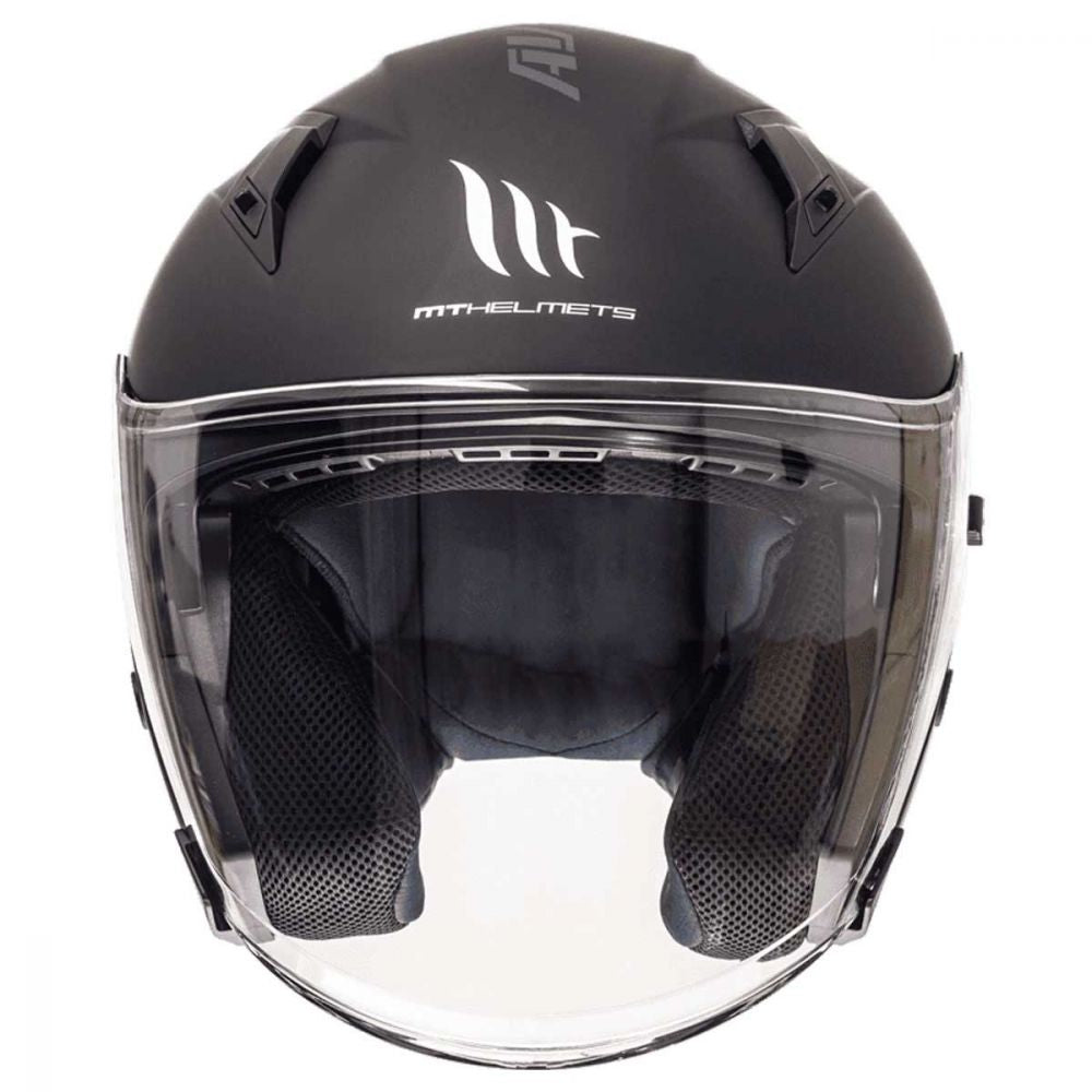 MT Avenue Matt Black Open Face Helmet