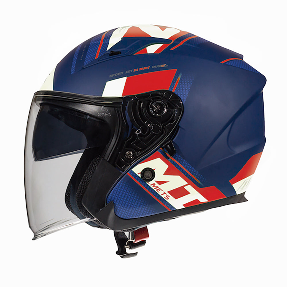 MT Avenue Sideway Matt Blue Red White Open Face Helmet