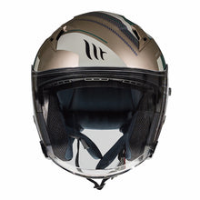 MT Avenue Sideway Gold Green Open Face Helmet