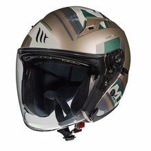 MT Avenue Sideway Gold Green Open Face Helmet