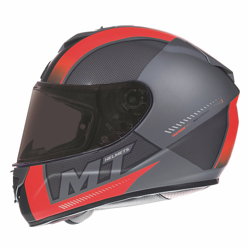 MT Rapide Overtake Matt Black Red Full Face Helmet