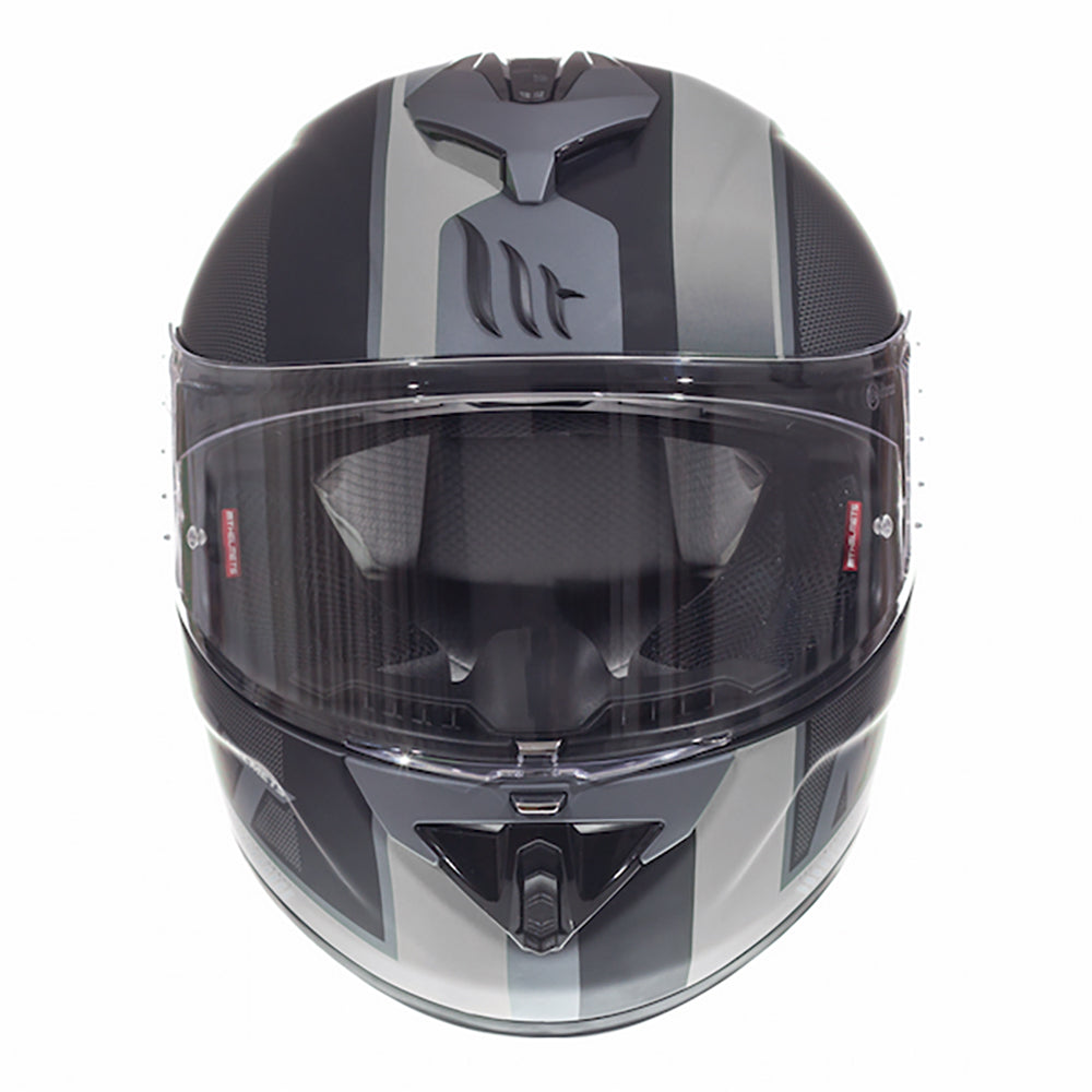 MT Rapide Overtake Matt Black White Full Face Helmet