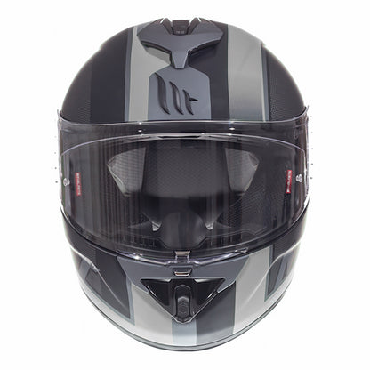 MT Rapide Overtake Matt Black White Full Face Helmet